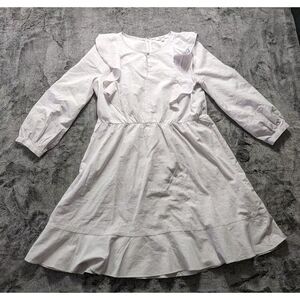 Madewell Ruffle Shoulder 3/4 Sleeve Mini Dress Women's Size 4 Light Purple